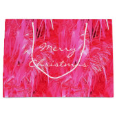 光沢ピンクメリークリスマス抱き枕カスタム ラージペーパーバッグ (正面)