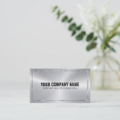 光沢フェイクのある私、シルバーア縁どントビジネスカード 名刺 (スタンド正面)