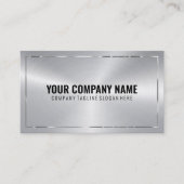 光沢フェイクのある私、シルバーア縁どントビジネスカード 名刺 (正面)