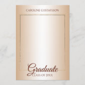 光沢フェイク金ゴールドグリッターグラム卒業 案内状 (正面)