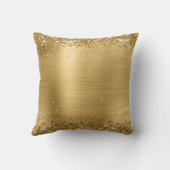 光沢フェイク金ゴールドグリッター及びフォイルファンシーモノグラム クッション (裏面)