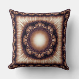 光沢フローラのフラクタルフレームパターン クッション