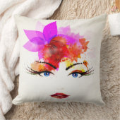 光沢フローラガール顔装飾用クッション クッション (ブランケット)