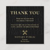 光沢ブラッククロコダイル金ゴールド公証人QRレビュー スクエア名刺 (正面)