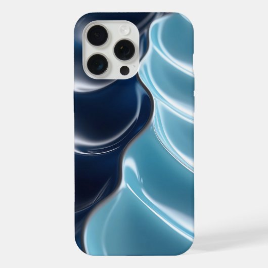 光沢ブルー抽象iPhoneケース iPhoneケース (裏面)