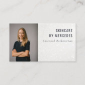 光沢ミニマルエレガントのある銀のグリッター写真 名刺 (正面)