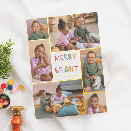 光沢メリーと明るい6フォトコラージクリスマス 箔シーズンカード