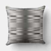 光沢モダンのある銀ストライプ色 クッション (裏面)