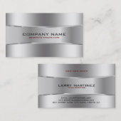 光沢モダンのある銀幾何学的デザイン 名刺 (正面/裏面)