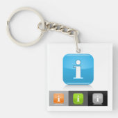 光沢モダン情報シンボル キーホルダー (正面)