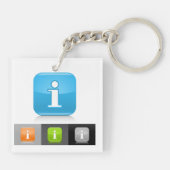 光沢モダン情報シンボル キーホルダー (裏面)