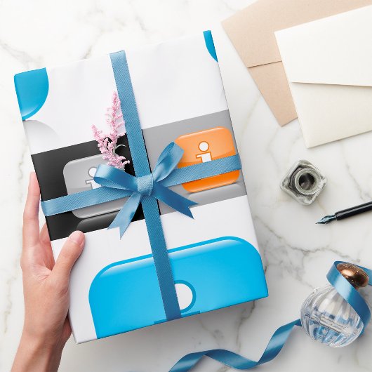 光沢モダン情報シンボル ラッピングペーパー