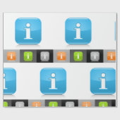 光沢モダン情報シンボル ラッピングペーパー (フラット)