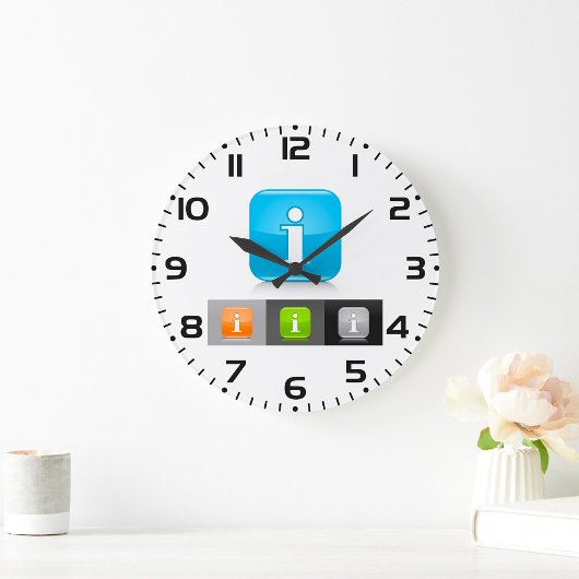 光沢モダン情報シンボル ラージ壁時計