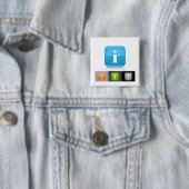 光沢モダン情報シンボル 缶バッジ (インサイチュ)