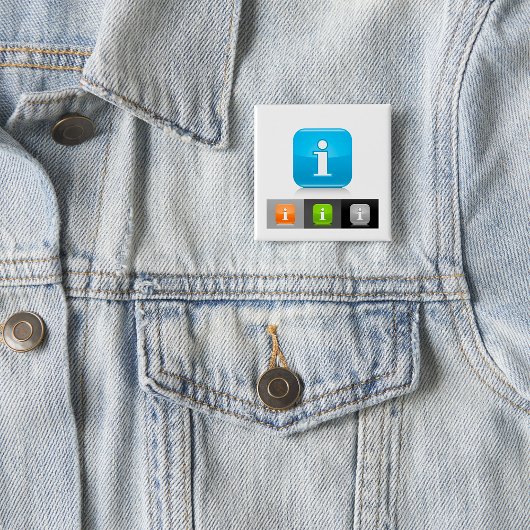 光沢モダン情報シンボル 缶バッジ