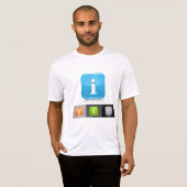 光沢モダン情報シンボル Tシャツ (正面フル)