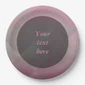 光沢モダン金市松模様に属ピンク文字 ペーパープレート (正面)
