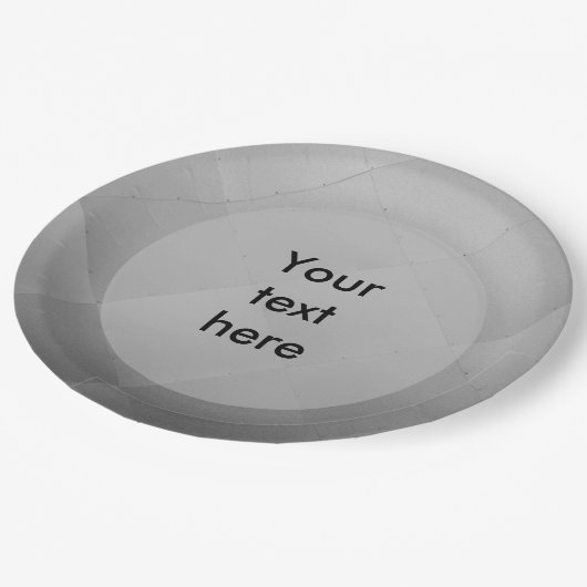 光沢モダン金市松模様に銀任意の文字 ペーパープレート (アングル)