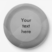 光沢モダン金市松模様に銀任意の文字 ペーパープレート (正面)