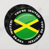 光沢ラウンドジャマイカ国旗 招待状 (正面/裏面)