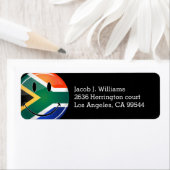 光沢ラウンドハッピー南アフリカ国旗 ラベル (インサイチュ)