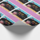 光沢ラッピング紙お洒落猫 ラッピングペーパー (角)