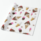 光沢ラッピング紙アイスクリーム ラッピングペーパー (アンロールド)