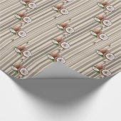 光沢ラッピング紙アーモンドブラウンストライプ ラッピングペーパー (角)