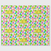 光沢ラッピング紙イエロー傘 ラッピングペーパー (フラット)