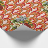 光沢ラッピング紙オレンジフローラ ラッピングペーパー (角)