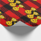 光沢ラッピング紙キリン赤ブラックプレイド ラッピングペーパー (角)