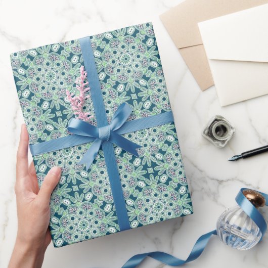 光沢ラッピング紙グリーンボー ラッピングペーパー (ギフト)