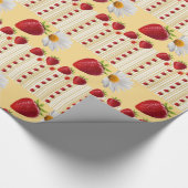 光沢ラッピング紙ストロベリーホワイトデイジー ラッピングペーパー (角)