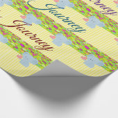 光沢ラッピング紙ゾウ黄ストライプ色 ラッピングペーパー (角)