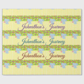 光沢ラッピング紙ゾウ黄ストライプ色 ラッピングペーパー (フラット)