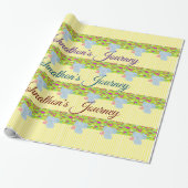 光沢ラッピング紙ゾウ黄ストライプ色 ラッピングペーパー (アンロールド)