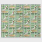 光沢ラッピング紙ダックグリーンプレイド ラッピングペーパー (フラット)