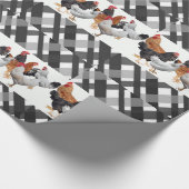 光沢ラッピング紙チキンブラックプレイド ラッピングペーパー (角)