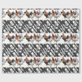 光沢ラッピング紙チキンブラックプレイド ラッピングペーパー (フラット)