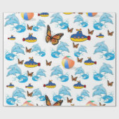 光沢ラッピング紙ドルフィンバタフライ ラッピングペーパー (フラット)