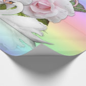 光沢ラッピング紙パステルホワイトスワン ラッピングペーパー (角)