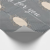 光沢ラッピング紙ブラックストライプダック ラッピングペーパー (角)