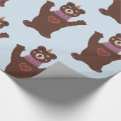 光沢ラッピング紙ベア男の赤ちゃんギフト ラッピングペーパー (角)