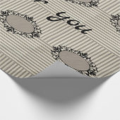 光沢ラッピング紙ベージュストライプブラック ラッピングペーパー (角)