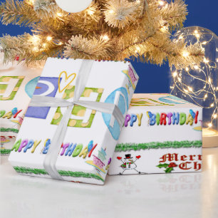 光沢ラッピング紙メリークリスマス誕生日 ラッピングペーパー
