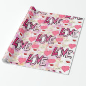 光沢ラッピング紙ラブ ラッピングペーパー (アンロールド)