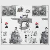 光沢ラッピング紙ヴィンテージ裁縫 ラッピングペーパー (フラット)