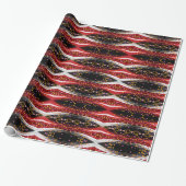 光沢ラッピング紙抽象芸術赤白黒 ラッピングペーパー (アンロールド)