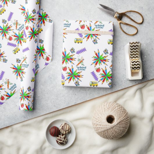 光沢ラッピング紙新学期クール: ラッピングペーパー (クラフト)
